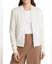 Save the Duck Beta Hybrid Water Repellent Quilted Bomber Jacket Off White Medium