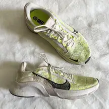 Nike Women's SuperRep Go 3 Flyknit Sneakers Neon Yellow White Size 7