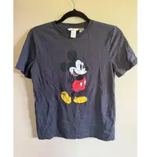 Disney Mickey Mouse Graphic T Shirt H&M Womens XS Gray Tee Top