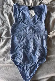 Forever21 Baby Blue Lace Body Suit