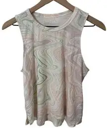 Old Navy  Pink Swirl Pop UltraLite Sleeveless Active Tank Top Size Small