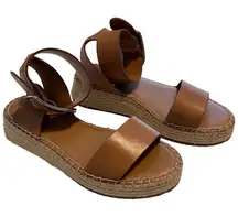 Franco Sarto brown leather platform sandals Sz 7.5