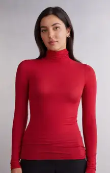 St. John By Marie Gray Silk Stretch red turtleneck size P