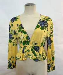 UO Floral Babydoll Peplum Top A105