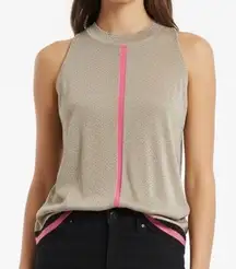 Gustav Beige Pink Black‎ Metallic Sleeveless Top Large Elegant Modern Sparkle