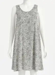 Express Dalmatian Dot Tank Dress Women M Black White Sleeveless Casual Easy Wear