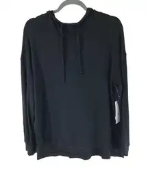 Treasure & Bond Womens Sweater Pullover Hoodie Drawstring Basic Black Size S