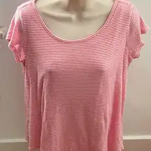 Motherhood Maternity Nursing striped red & white top T-shirt tee, size S boho