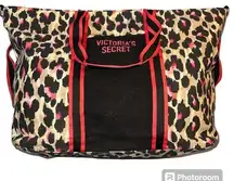 Victoria's Secret  Womens Large Bag Travel Weekend Leopard Cheetah Animal Print