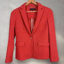 Rag & Bone Orange Lexington Herringbone Blazer Wool Blend Sz 2 Kym‎ Whitley