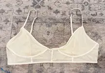 Free People Women's Cream‎ Moonlight Mesh Bra Size Large