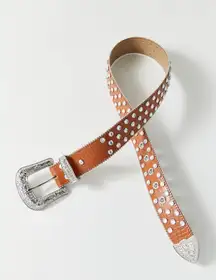 Allover Rhinestone Western Belt NWT Size S - Brown