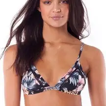Rhythm Women Bralette Triangle Bikini Tropical Print Size Large