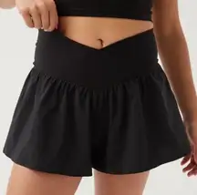 Aerie Offline Real Me Black Crossover Flowy Skort