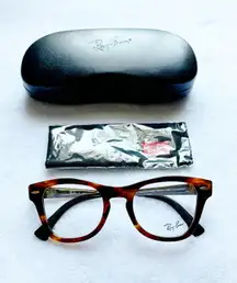 RAY BAN Women’s Striped Havana Cat Eye Tortoise Frame Eyeglasses