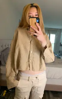 ZARA Khaki Button Down