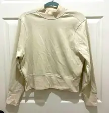 NWOT - DSG Cream Mock Collar Cropped Sweatshirt