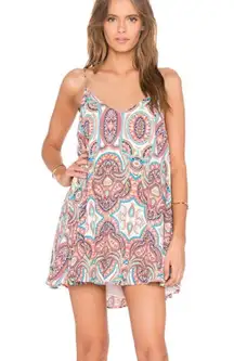 paisley circus mini shift dress