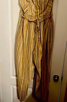 Free People Textured Multicolor Strapless Top