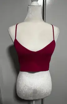 Anthropologie Bralette Crop Top Burgundy‎ Red Adjustable Straps Womens Small/Med