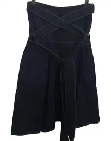 KitKit Dodge denim high waisted belted pleat‎ skirt