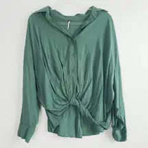 Young Fabulous & Broke Wrap Button Down Front Lomg Sleeve Blouse