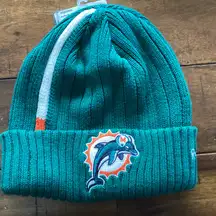 🩵NWT🩵 REEBOK NFL TEAM APPAREL MIAMI DOLPHINS TIGHT RIBBED WARM WINTER BEANIE