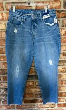 Old Navy high rise CURVY straight Medium Wash Distressed Jeans