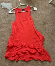 Coral Ruffle Tank Top