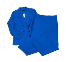 Ann Taylor - Double Breasted Blazer & Wide Leg Pants Suit in Royal Blue