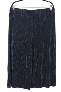 Serengeti Black Pleated Wide-Leg Capri Pants Size XL Black Plisse Pants