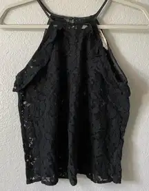 coachella black lace halter top