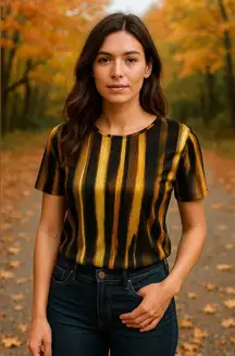 Cuddl Duds Women's Pullover Pleated Jersey Crew-Neck Top Olive Multi Size Small