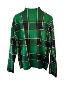 Rachel Zoe Green Plaid Warm Pullover Mock Neck Sweater Women's XL