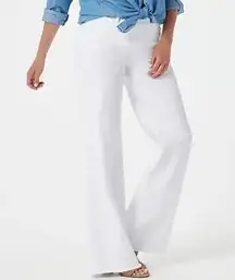 NYDJ Teresa High Waist Fray Hem Wide Leg Jeans, White Size 16, New w/Tag $129