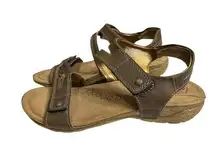 Khombu Ava brown vegan leather comfort‎ sandals size 6