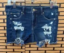 American Eagle Midi Distressed Jean Shorts Size 6‎