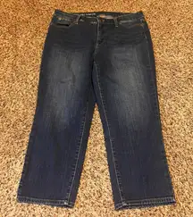 Talbots Women's 10P Flawless Straight Crop Jeans Blue Dark Wash Denim