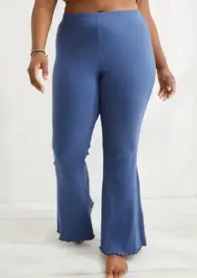 Aerie Kick-It Ribbed Super Flare Leggings