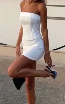 With Jean Chloe White Corset‎ Mini Dress Size XS White