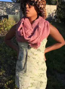 Pink And White Scarf