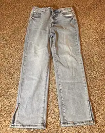 VERVET Los Angeles Women Light Wash High Rise Split Hem Cropped Jeans Size 29