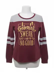Harry Potter I Solemnly Swear Long Sleeve Tee Marauders Map Hogwarts Wizard XL
