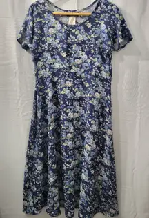 Vintage All That Jazz Floral Blue Dress Size 9
