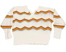 FCT With Love Sweater Ivory Striped Vintage Style Women's 1X