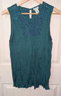 Sundance Turquoise High Neck Sleeveless Top  Small