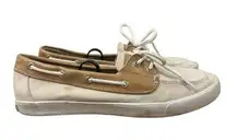 Tommy Hilfiger White & Tan Slip On Boat Shoes 8