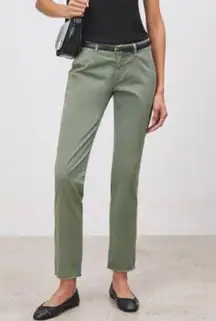 Nili Lotan East Hampton Chino Pants in Khaki Green Size 00 Quiet Luxury