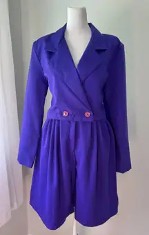 Vintage ‘90s Transmit Purple Cropped Blazer + High Waisted Knee Length Shorts