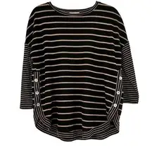 Westbound Large Sweater Button Side Stripes